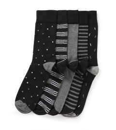 Black / Grey Mix Pattern 5 Pack Socks