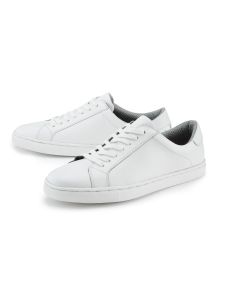 Smart Leather Lace Up Trainers White