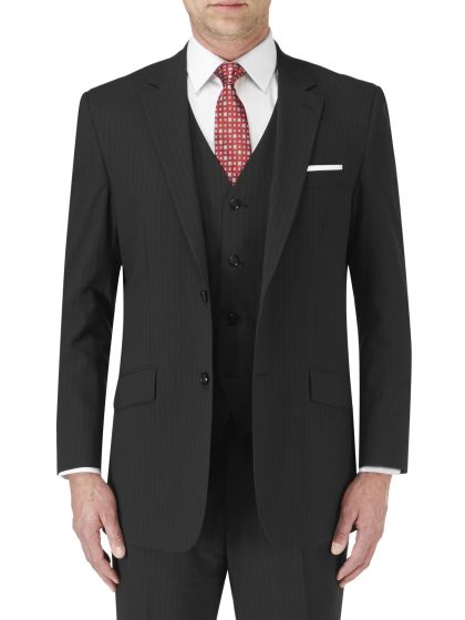 black pinstripe jacket