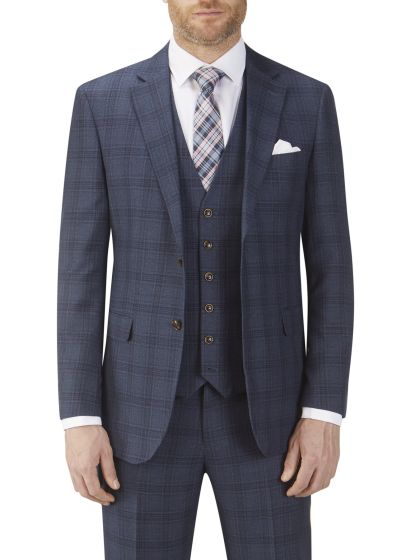 blue checkered suit jacket