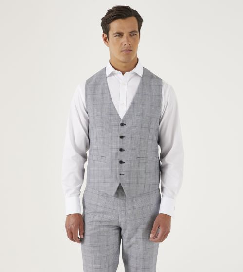 LIGHT BLUE CHECK BLAZER AND WAISTCOAT WITH NAVY TROUSERS  Dublin Formal  Wear