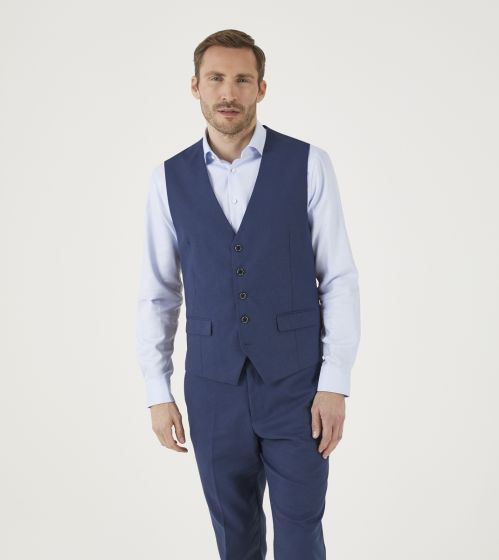 Men's navy store waistcoat and trousers