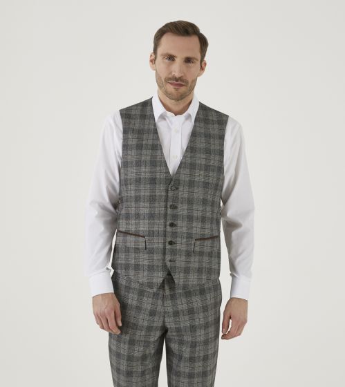 Grey tartan waistcoat top