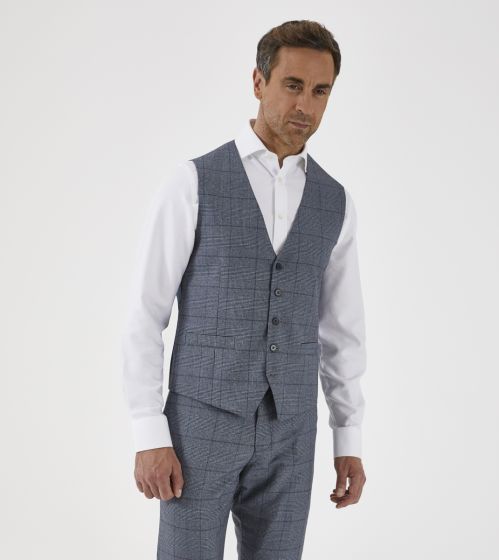 Topman skinny fit checked suit waistcoat and trousers in beige  ASOS