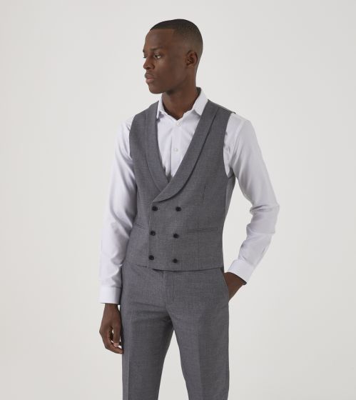 Silver double shop breasted waistcoat