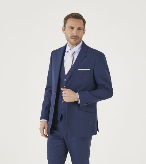 Tuscany Linen Blend Suit Jacket Navy