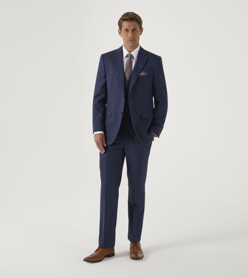 Eric Tailored Suit Blue Micro Check