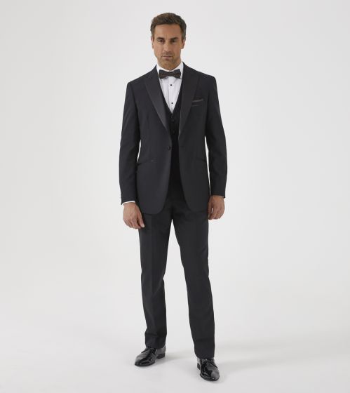 Slim fit black best sale tie suit