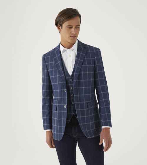 Jepson Jacket Waistcoat Outfit Blue Check