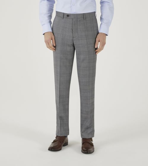 Mens gray discount plaid dress pants
