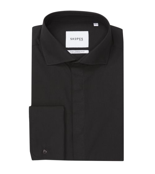 Easy Care Formal Tailored Dress Shirt Black