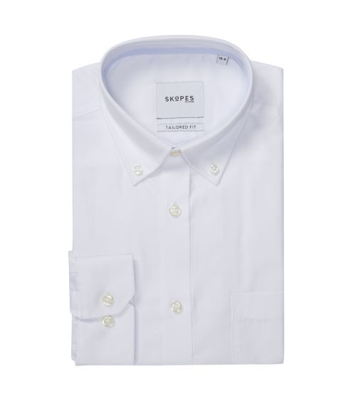Cotton Rich Formal Shirt Tailored White Pinhead