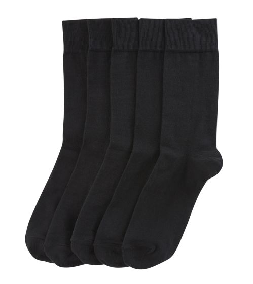 Plain Black 5 Pack Socks