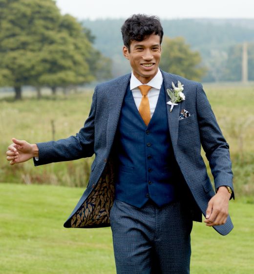 Navy suit clearance and waistcoat