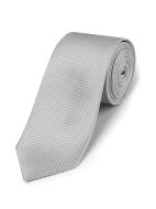 Silver Textured Silk Tie
